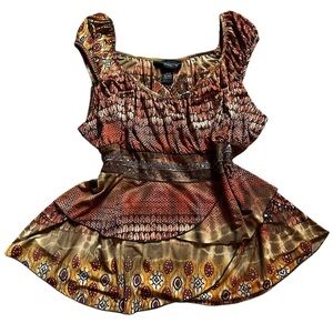 Y2K fall coloured brown top, fairy top, 18-20